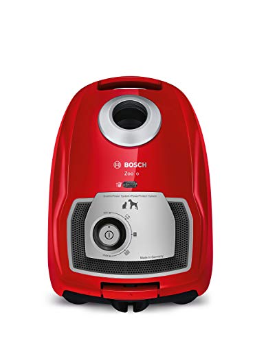 Bosch BGL4ZOOO GL40 Zoo'o Aspirador con bolsa, máxima recogida de pelo de animales, kit de accesorios Animal 360, color rojo