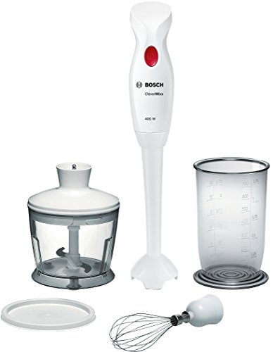 Bosch CleverMIXX Batidora de mano, 400 W, plástico, Blanco y rojo