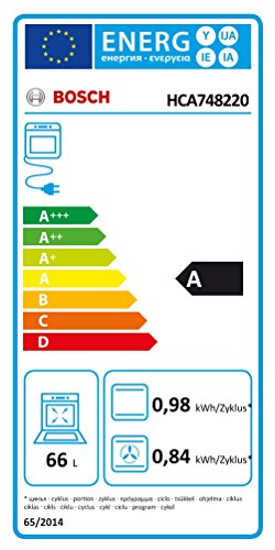 Bosch HCA748220 - Cocina (Independiente, Color blanco, Eléctrico, Medio, Inducción, Convección, Convencional, Descongelar, Parrilla)