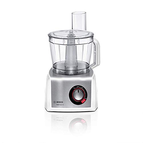 Bosch MC812S820 MultiTalent 8 - Procesador de alimentos / robot de cocina, 1.250 W, 3.9 litros de capacidad, multi-accesorios, color blanco y acero inoxidable