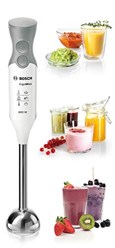 Bosch MSM66110 ErgoMixx Batidora de mano, 600 W, color blanco y gris