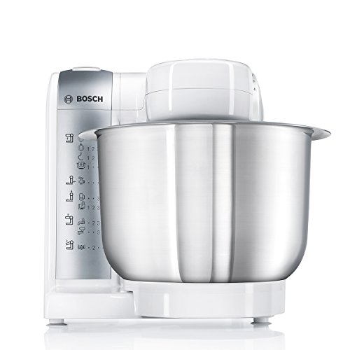 Bosch MUM4880 Robot de cocina con accesorios, 600 W, capacidad de 3.9 litros, color blanco y acero