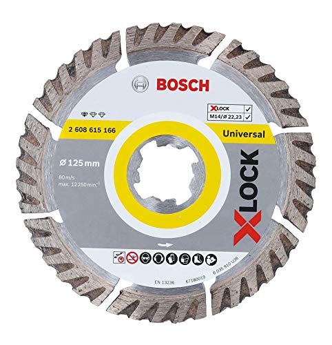 Bosch Professional Standard - Disco de corte de diamante (universal, X-LOCK, Ø125 mm, diámetro del orificio: 22,23 mm, anchura de corte de 2 mm)