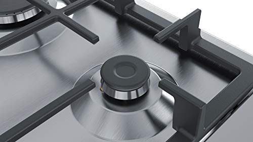 Bosch Serie 4 PGH6B5B90 hobs Acero inoxidable Integrado Encimera de gas - Placa (Acero inoxidable, Integrado, Encimera de gas, Acero inoxidable, 1000 W, Alrededor)