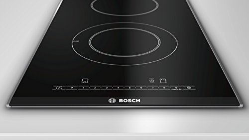 Bosch Serie 6 PKF375FP1E hobs Negro Integrado Cerámico - Placa (Negro, Integrado, Cerámico, Vidrio y cerámica, Acero inoxidable, Tocar)