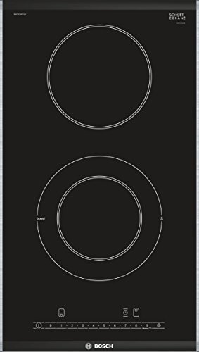 Bosch Serie 6 PKF375FP1E hobs Negro Integrado Cerámico - Placa (Negro, Integrado, Cerámico, Vidrio y cerámica, Acero inoxidable, Tocar)