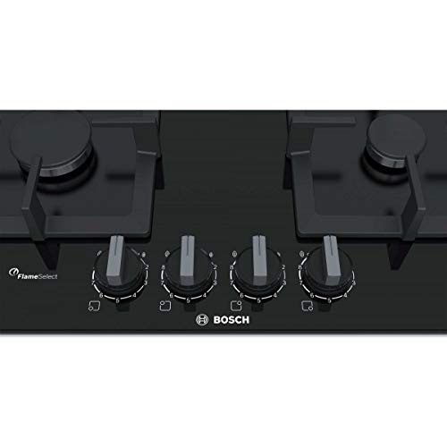 Bosch Serie 6 PPP6A6B20 hobs Negro Integrado Encimera de gas - Placa (Negro, Integrado, Encimera de gas, Vidrio, 1000 W, 1750 W)