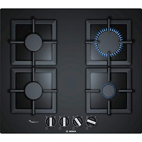 Bosch Serie 6 PPP6A6B20 hobs Negro Integrado Encimera de gas - Placa (Negro, Integrado, Encimera de gas, Vidrio, 1000 W, 1750 W)