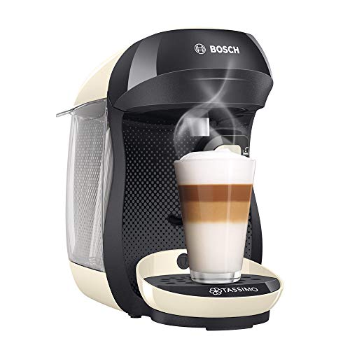 Bosch TAS1007 Tassimo Happy Cafetera de cápsulas, 1400 W, color vainilla y negro