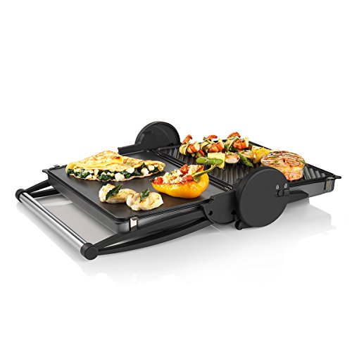 Bosch TFB4431V Grill Plancha de cocina, 2.000 W, 3 posiciones de la parrilla, color acero y negro antracita