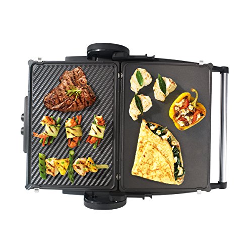 Bosch TFB4431V Grill Plancha de cocina, 2.000 W, 3 posiciones de la parrilla, color acero y negro antracita