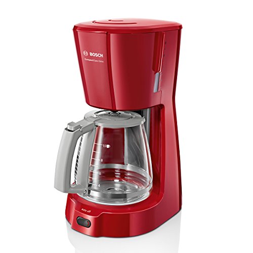 Bosch TKA3A034 CompactClass Extra Cafetera de goteo, capacidad para 10 tazas,1,25 litros, color rojo