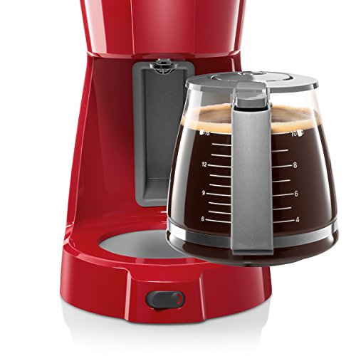 Bosch TKA3A034 CompactClass Extra Cafetera de goteo, capacidad para 10 tazas,1,25 litros, color rojo