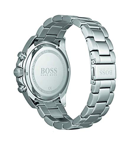 BOSS Ocean Edition 1513704 - Reloj de pulsera para hombre (acero inoxidable y cuarzo), color plateado