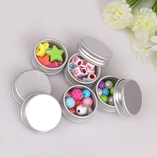 BOSSTER Tarros de Aluminio 20 Piezas Latas de Aluminio 30ml Recipiente Redondo de Aluminio con Tapa con Tornillo para Crema Viaje Bálsamos Labial Cosméticos Velas Loción