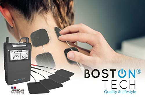 Boston Tech ME-89 plus - Electroestimulador Muscular Digital TENS - EMS digital de dos canales, 24 programas Pre-establecidos ajustables y 8 Electrodos.ideal para tratamiento muscular.