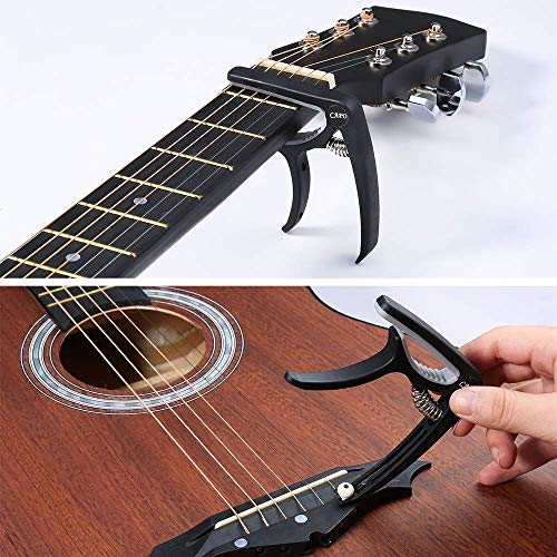 Bosunny 60 PCS Kit de Accesorios de Guitarra que Incluye Púas Para Guitarra,Capo,Afinador,Cuerdas para Guitarra Acústica,3 en 1 Cuerda de Cuerda,Pasadores de Puente,Protector de Dedos