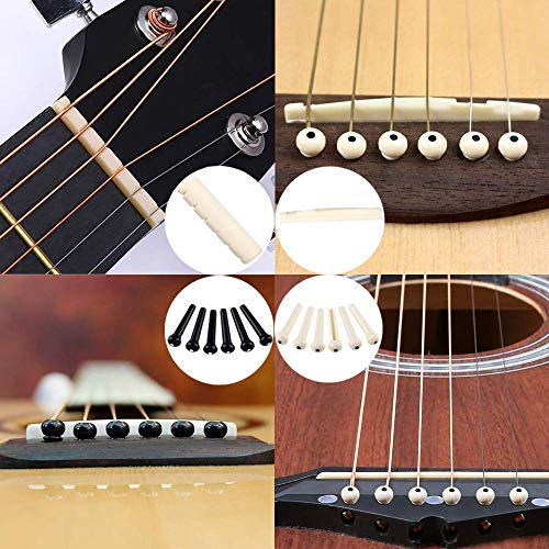 Bosunny 60 PCS Kit de Accesorios de Guitarra que Incluye Púas Para Guitarra,Capo,Afinador,Cuerdas para Guitarra Acústica,3 en 1 Cuerda de Cuerda,Pasadores de Puente,Protector de Dedos