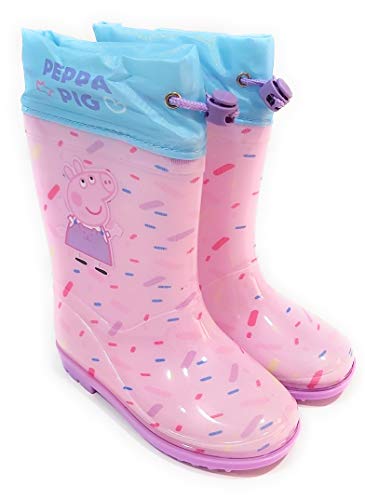 Botas de Agua Peppa Pig para Niñas - Botas Agua Peppa Pig con Suela Antideslizante y Cierre Ajustable (Numeric_25)