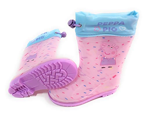 Botas de Agua Peppa Pig para Niñas - Botas Agua Peppa Pig con Suela Antideslizante y Cierre Ajustable (Numeric_25)