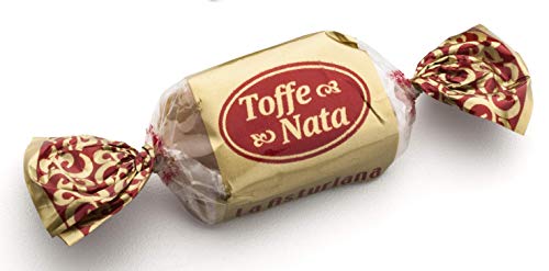 Bote de Caramelos Toffe y Nata La Asturiana - Pequeño bote con 300 gramos de clásico caramelo masticable de toffe y nata, con delicioso toque a nata batida, en elegante envoltorio metalizado