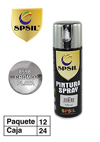 BOTE SPRAY PINTURA COLOR CROMO PLATA 400 ML. 8598