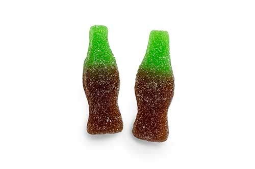 Botellas de cola de goma La Asturiana - Clásica gomitas en forma de botella, con delicioso sabor cola, con recubrimiento de azúcar, en bolsas de 1 kilo, sin gluten