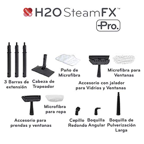 BOTOPRO - H2O Steam FX Pro, vaporeta de Mano Profesional Que Limpia, Quita los Malos olores y desinfecta - Anunciado en TV