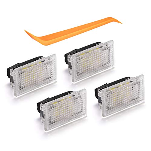 BougeRV Juego de bombillas de luces LED interiores ultrabrillantes de reemplazo F¨¢cil de conectar con herramienta de palanca Adecuado para Tesla Modelo 3 / Modelo S/Modelo X (paquete de 4)