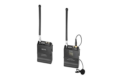 Boya BY-WFM12 - Micrófono inalámbrico Profesional para cámara réflex Digital (inalámbrico, 12 Canales, transmisor VHF, Sistema de recepción y transmisor VHF)