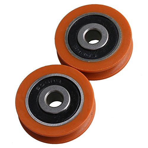 BQLZR - Polea para puertas y ventanas, 29 mm de diámetro exterior, nailon, color naranja