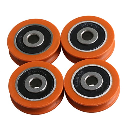 BQLZR - Polea para puertas y ventanas, 29 mm de diámetro exterior, nailon, color naranja