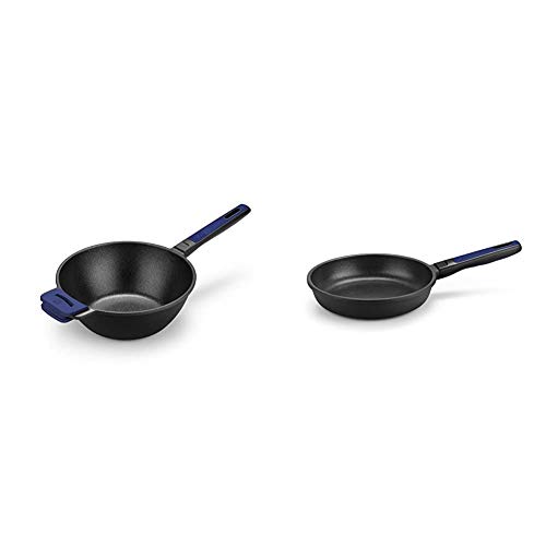 BRA Advanced - Wok de aluminio fundido con antiadherente, sin PFOA + A461228 Advanced - Sartén, 28 cm, aluminio fundido con, antiadherente, sin PFOA