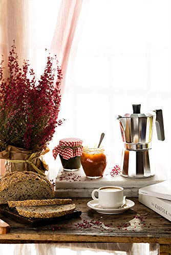 BRA Perfecta – Cafetera Italiana Inducción, Aluminio, capacidad 6 tazas, color plata