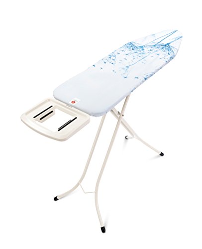 Brabantia 108822 - Mesa de planchar, Soporte sólido para planchas de vapor, Estructura Blanco Puro, Multicolor (Cotton Flower), 124 x 38 cm, metal;algodón