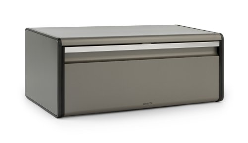 Brabantia 299384 - Caja de pan con tapa abatible, Plateado (Platinum), 46.5 x 25 x 18.7 cm