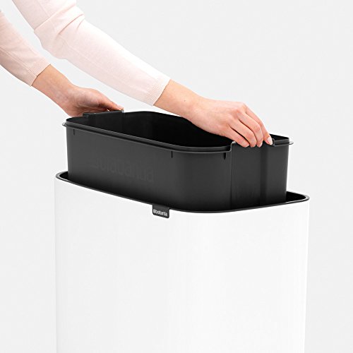 Brabantia Bo Touch Bin Cubo de Basura, Acero Inoxidable, Blanco, 36 litros