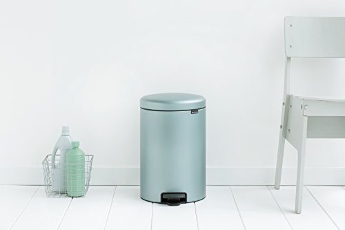 Brabantia Cubo de Basura con Pedal, Acero Inoxidable, Menta Metalizado, 20 l