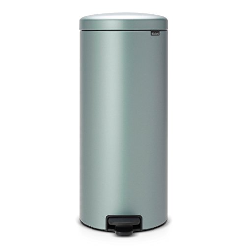 Brabantia Cubo de Basura con Pedal, Acero Inoxidable, Menta Metalizado, 30 l