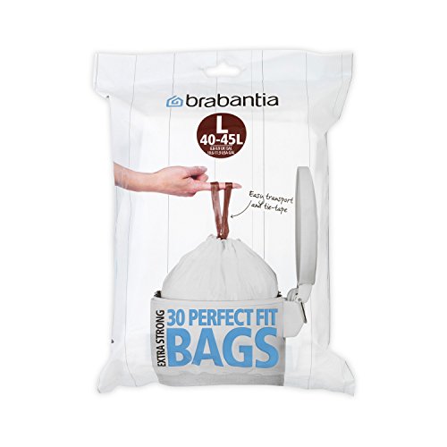 Brabantia Dispensador Bolsas de Basura, 45 L, Blanco, 40-45 L, 30