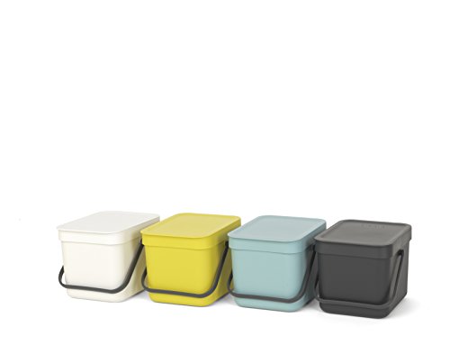 Brabantia Sort & Go Cubo de Basura, 6 L, Plástico, Gris, 26.5x20x18 cm