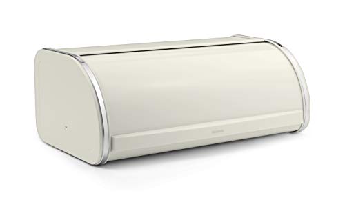 Brabantia White Roll Top Bread Bin Panera Tapa basculante, Acero Inoxidable, Blanco, Normal