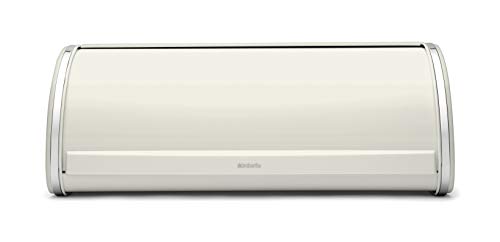 Brabantia White Roll Top Bread Bin Panera Tapa basculante, Acero Inoxidable, Blanco, Normal