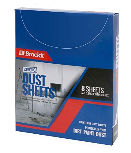 Brackit Kit de Protectores Contra el Polvo, 8 Resistentes Protectores de Muebles de 270x360cm - Ligeros, Duraderos, Anti-Polvo y Resistentes al Agua. Disponibles para Pintura, Decoración y Construcció