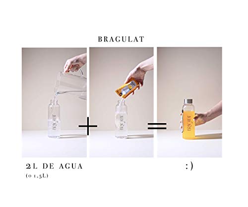 BRAGULAT | Zumo Concentrado de Frutas Sabor Jengibre con Limón | Bebidas y Refrescos Instantáneas en Polvo | Sin Azúcar y con Vitamina C | Agua con Sabor a Jengibre con Limón | 15 Sobres