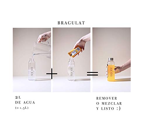 BRAGULAT | Zumo Concentrado de Frutas Sabor Limón | Bebidas y Refrescos Instantáneas en Polvo | Sin Azúcar y con Vitamina C | Agua con Sabor a Limón | 15 Sobres