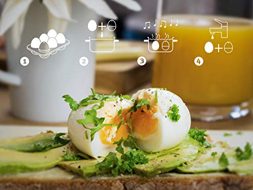 Brainstream Temporizador de huevo para cocinar que reproduce 3 melodías para 3 grados de dureza, A000792 [Rojo]