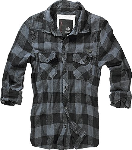 Brandit Check Shirt Camisa, Gris-Negro, XXXXL para Hombre