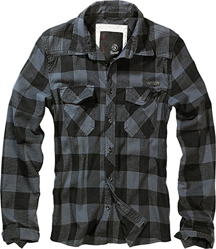 Brandit Check Shirt Camisa, Gris-Negro, XXXXL para Hombre