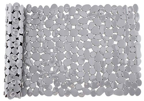 Brandsseller-Alfombra de Baño Antideslizante en Efecto Piedra con Ventusa Gris 70x35cm